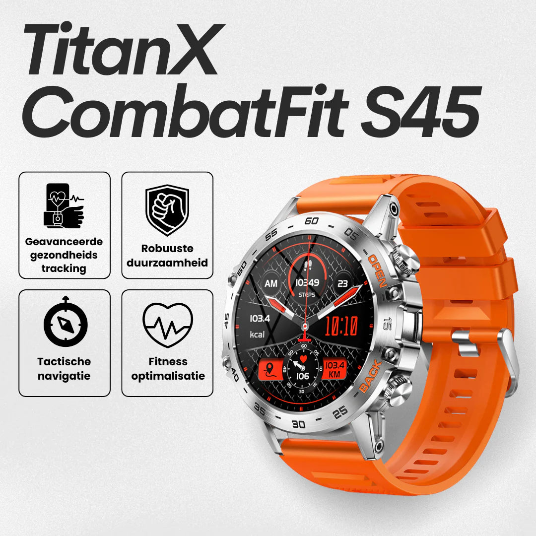 TitanX CombatFit S45 - Onverwoestbare gecertificeerd militair gezondheidshorloge (2025)