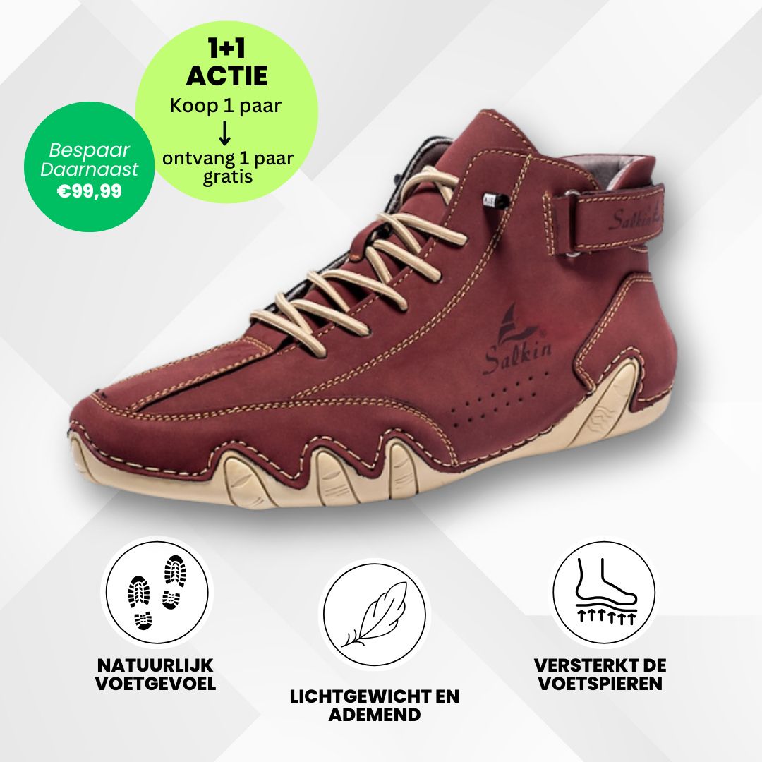 Alpaka - orthopedische, waterdichte en antislip lederen barefoot schoenen - Speciale Actie 1+1 Gratis