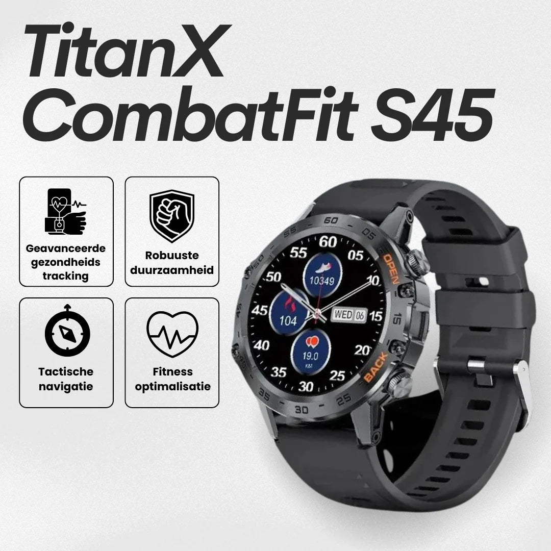 TitanX CombatFit S45 - Onverwoestbare gecertificeerd militair gezondheidshorloge (2025)
