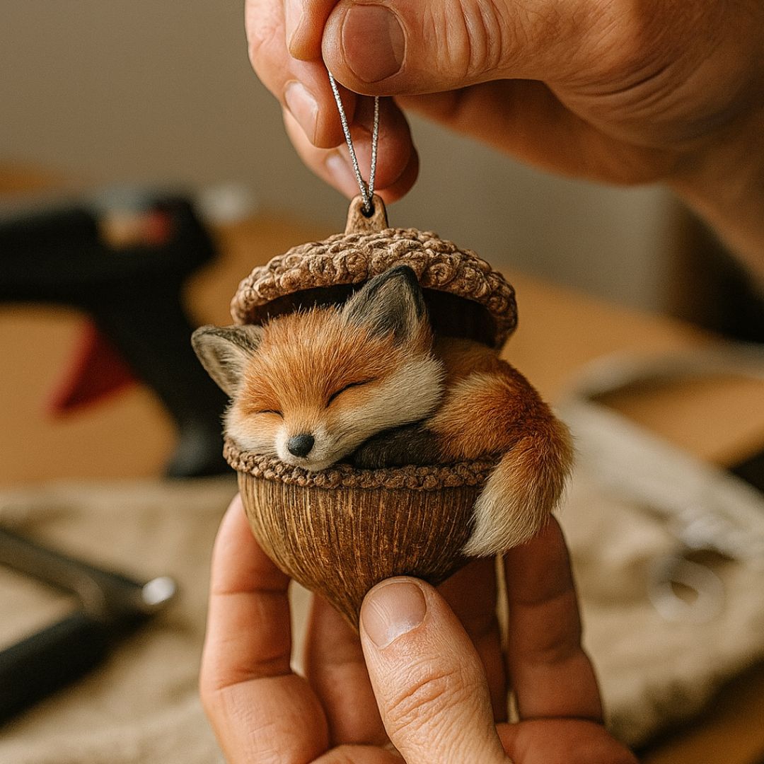 Acorn Dreams – Slapende Bosvriendjes – Handgemaakt om op te hangen