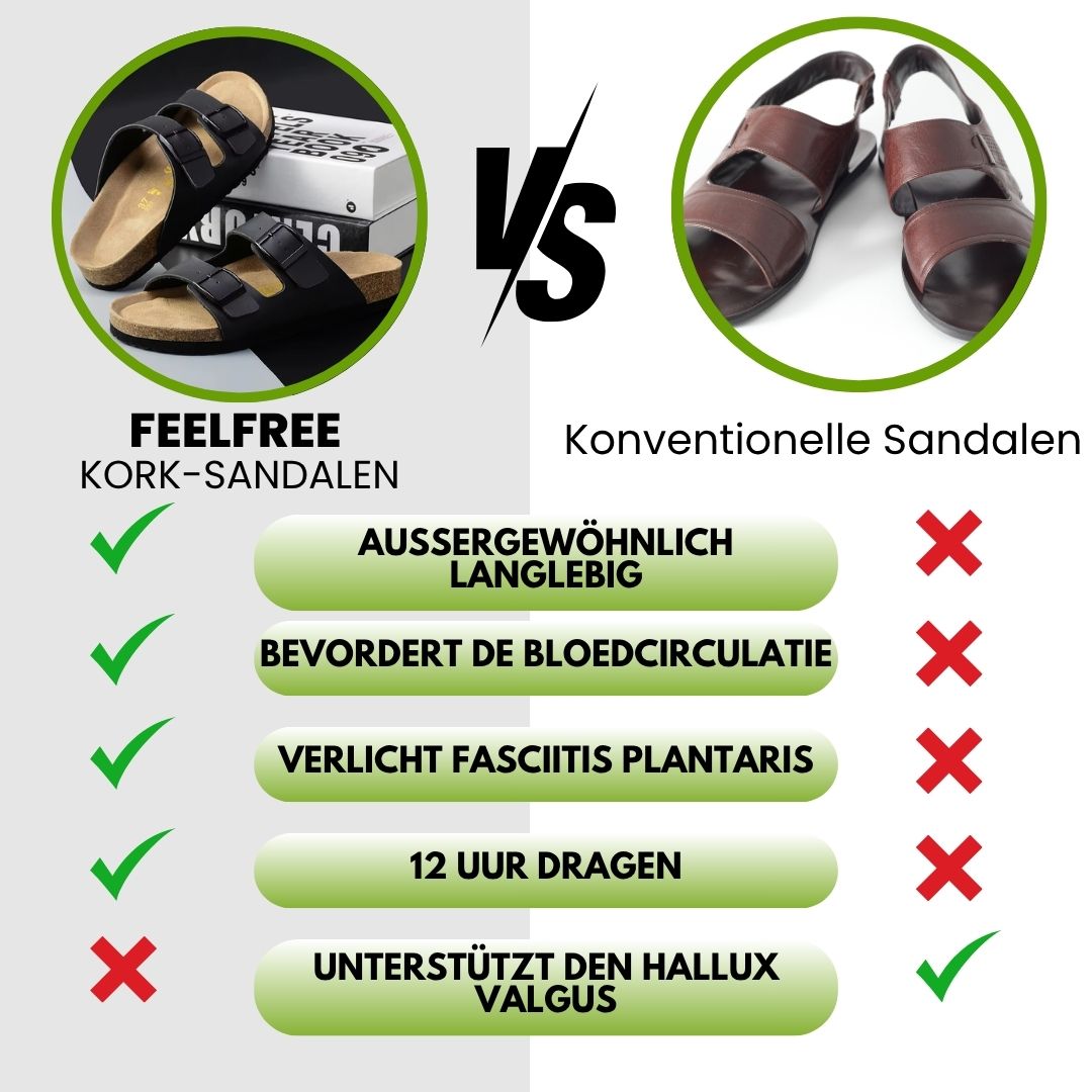 FeelFree - ergonomische en antislip kurken sandalen