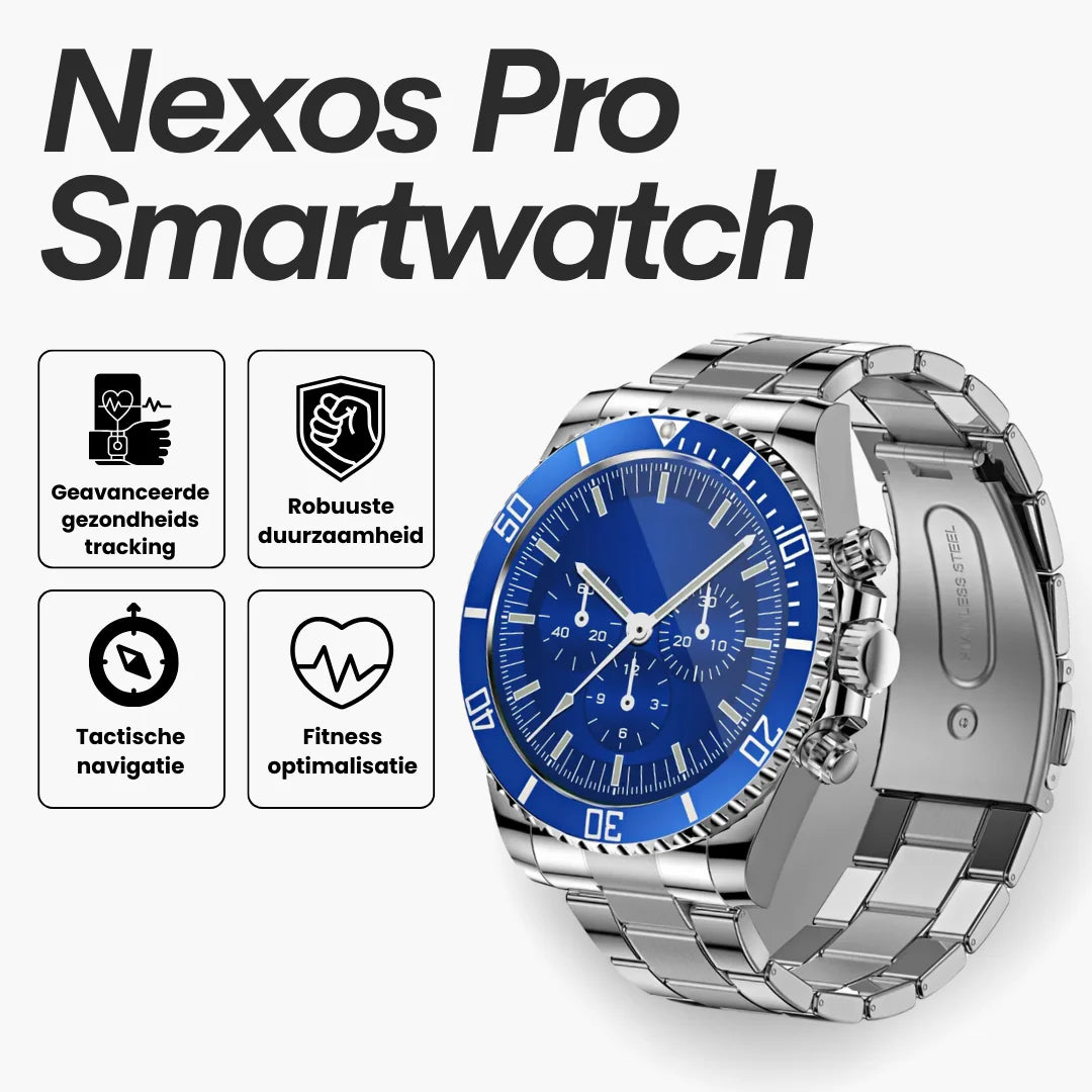 Nexos Pro Smartwatch - Onverwoestbare militaire gezondheidsklok (2025)