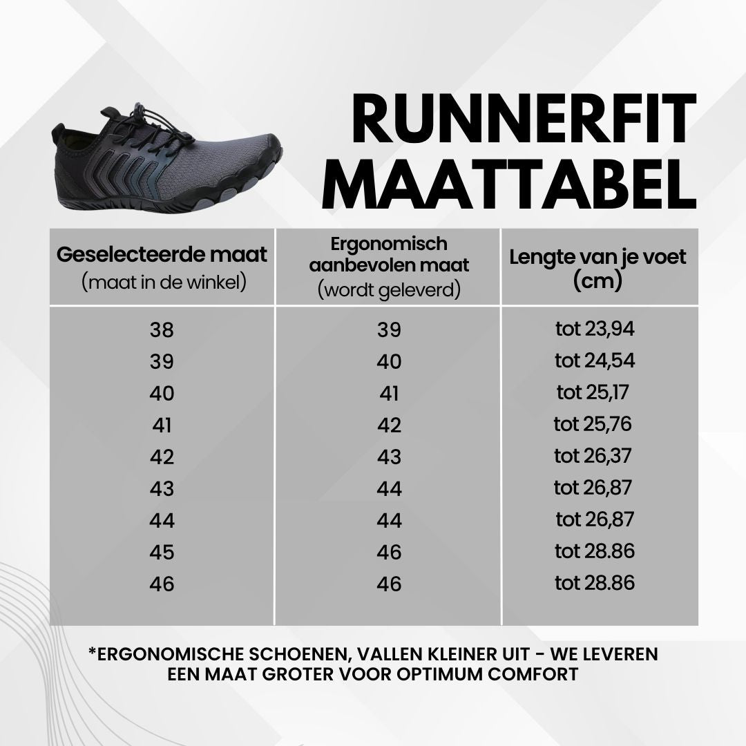RunnerFit - ergonomische, waterdichte en antislip barefootschoenen
