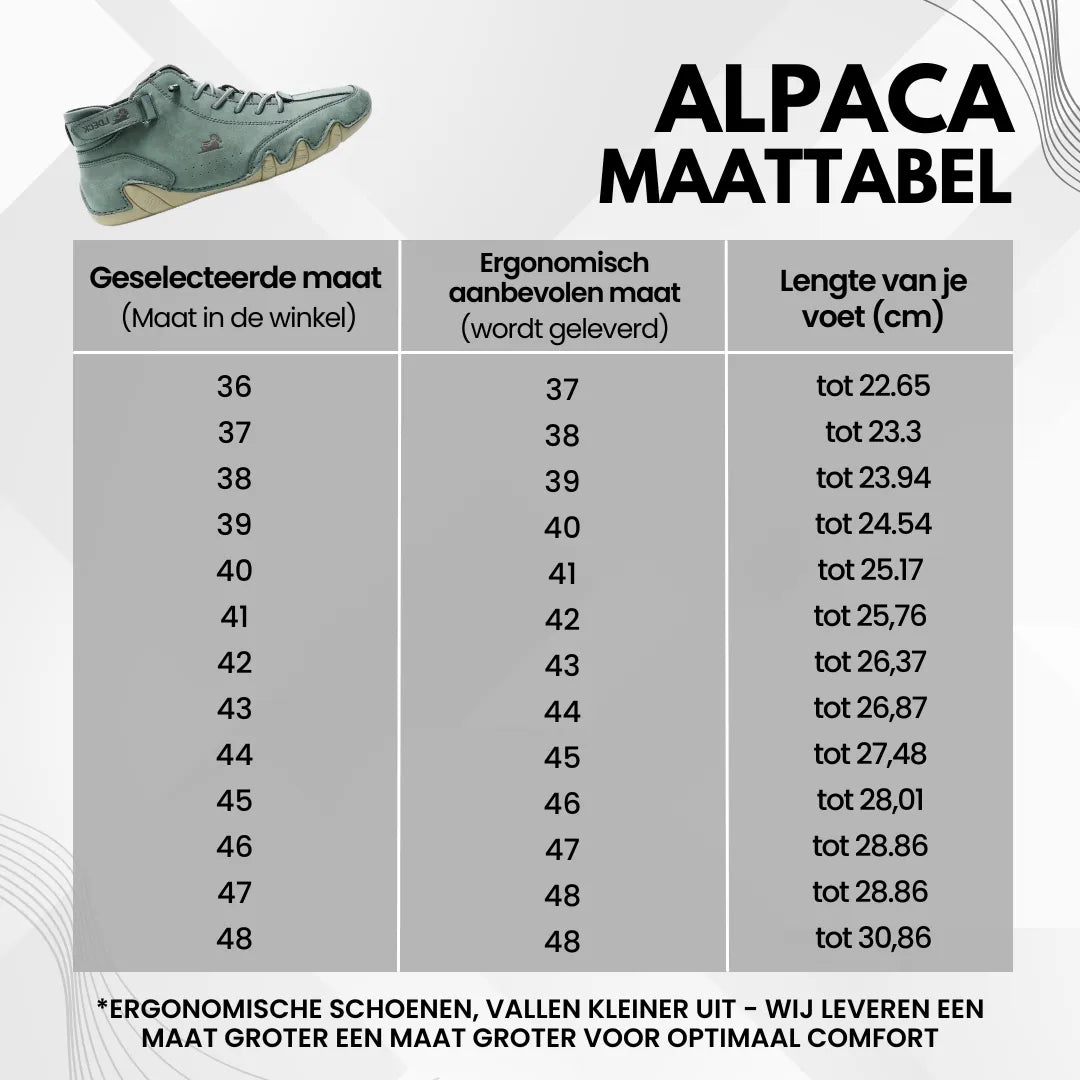 Alpaca - ergonomische, waterdichte & pijnverlichtende barefoot schoenen – Speciale Actie 1+1 Gratis
